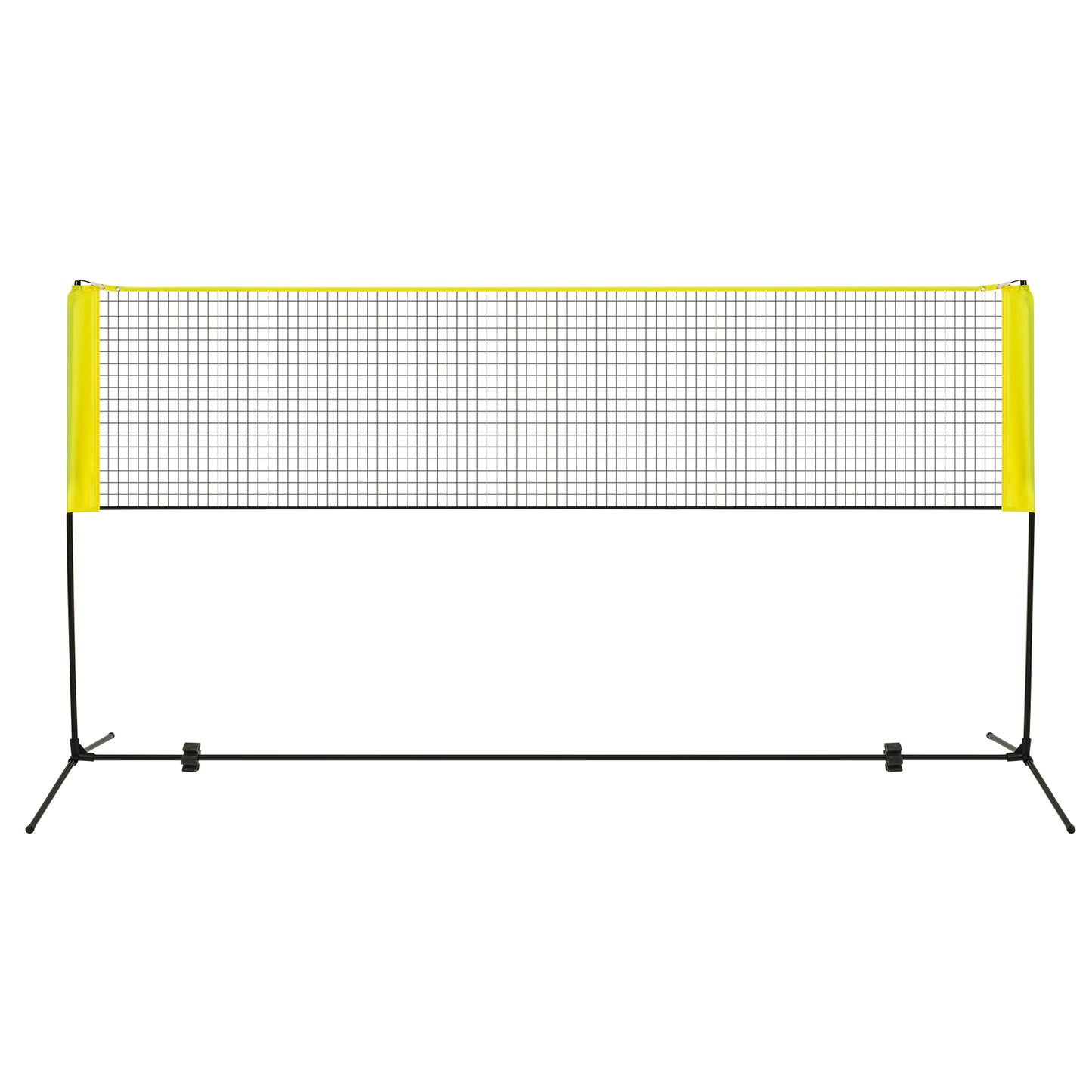 Portable Badminton Set with 2 Shuttlecocks Footpads Clamp Pads Carry Bag