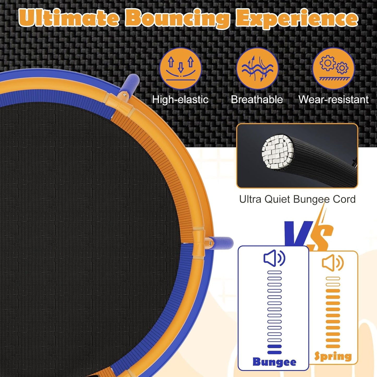 Mini Trampoline with Enclosure for Boys & Girls Age 3-6 Years Old