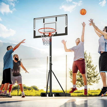 Portable Basketball Hoop Outdoor w/Shatterproof Backboard & Wheels for Kids