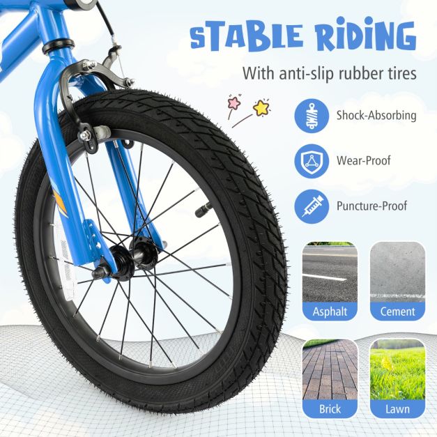 Kids Bike Carbon Steel LED Lighted Children Bicycle Adjustable