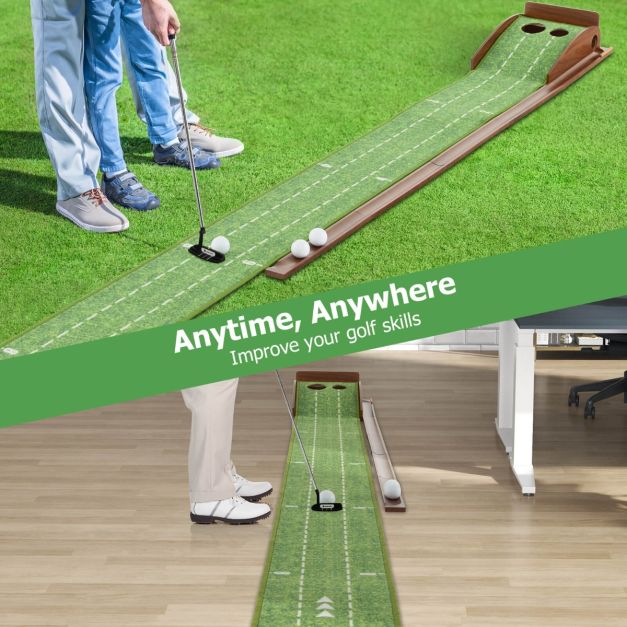 Indoor Golf Putting Mat with Automatic Ball Return System Outdoor