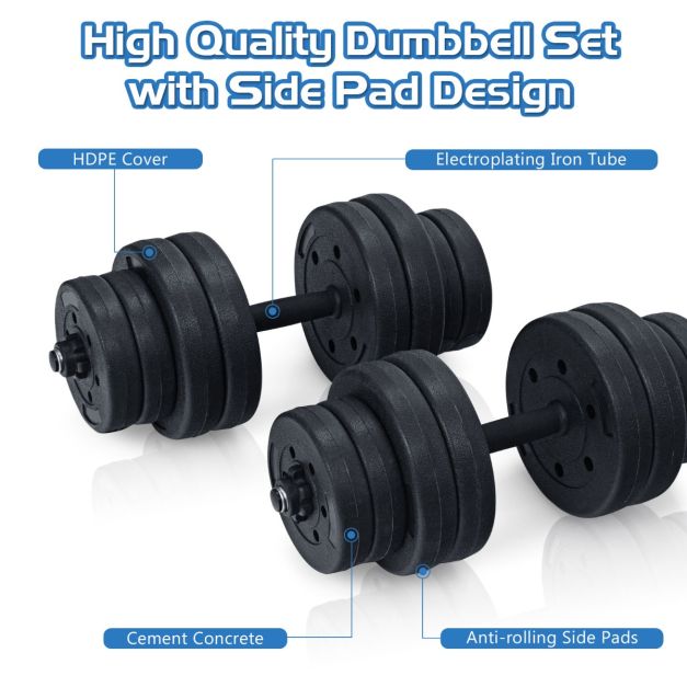 2 in 1 30KG Adjustable Dumbbell Set with Barbell Link Accessories