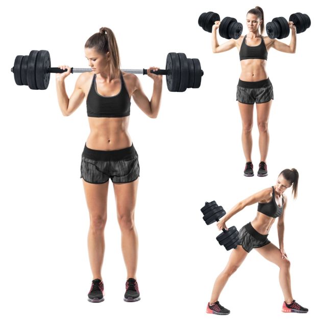 2 in 1 30KG Adjustable Dumbbell Set with Barbell Link Accessories