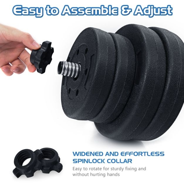 2 in 1 30KG Adjustable Dumbbell Set with Barbell Link Accessories