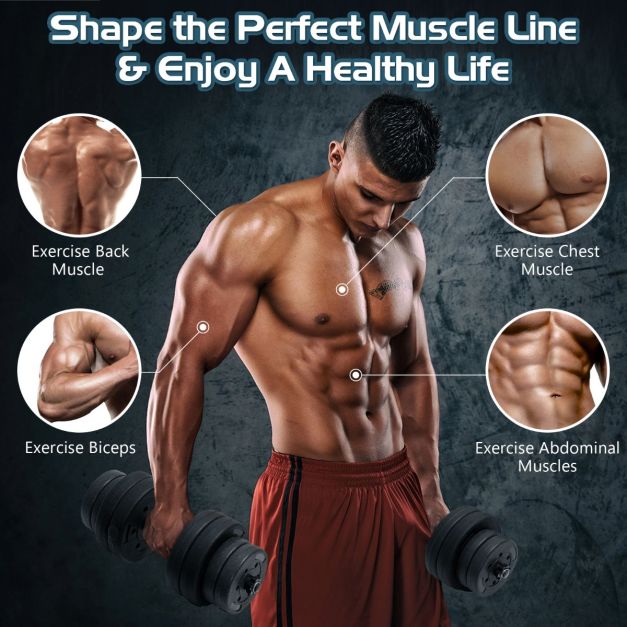 2 in 1 30KG Adjustable Dumbbell Set with Barbell Link Accessories
