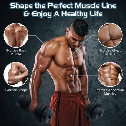 2 in 1 30KG Adjustable Dumbbell Set with Barbell Link Accessories
