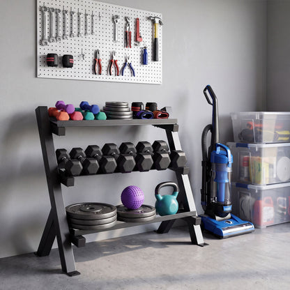 3-Tier Adjustable Dumbbell Rack Stand Only with Adjustable Spacing