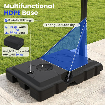Outdoor Basketball Hoop Stand System for Adults