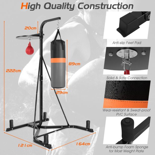 Heavy Bag Stand with Heavy Bag and Adjustable Speed Bag