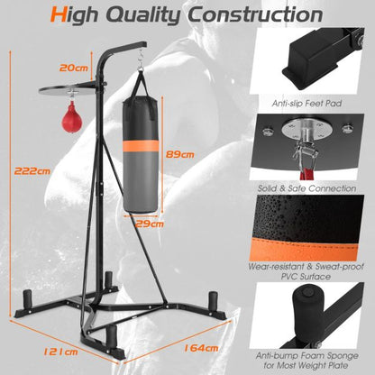 Heavy Bag Stand with Heavy Bag and Adjustable Speed Bag