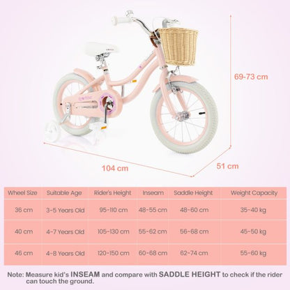 Kids Bike with Training Wheels and Adjustable Handlebar
