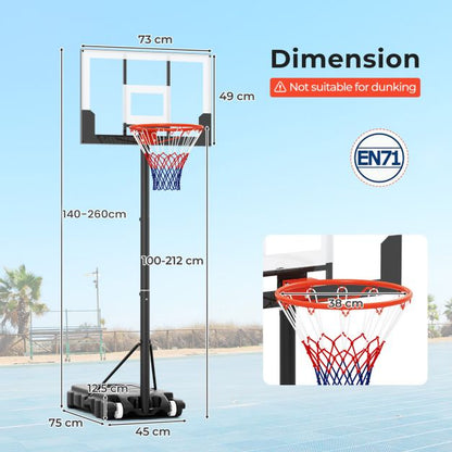 Kids Basketball Hoop Portable with Shatterproof PC Backboard