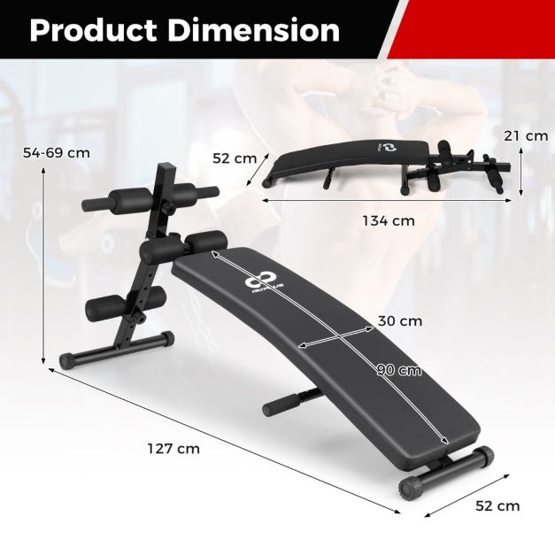 Adjustable Decline Sit Up Bench for Exercise