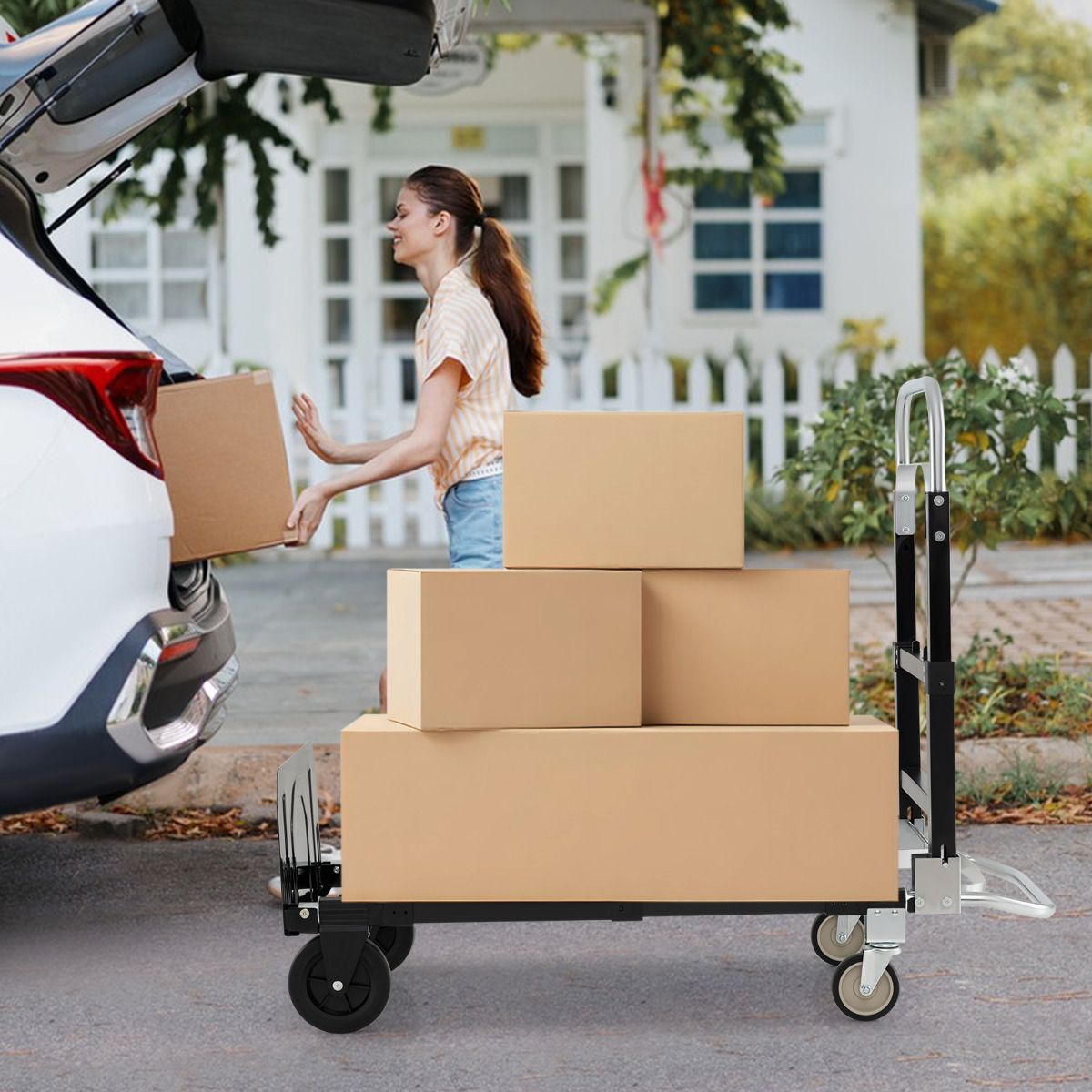 3 in 1 Convertible Hand Truck with Retractable Handle and Wheels