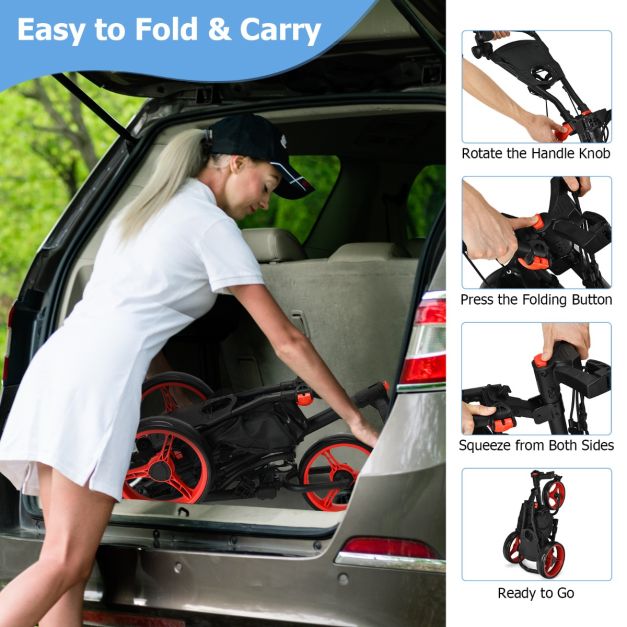 3 Wheel Folding Golf Walking Push Cart