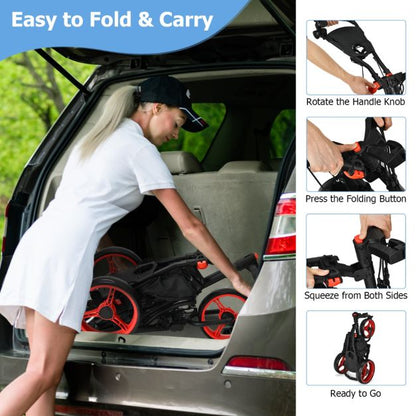 3 Wheel Folding Golf Walking Push Cart