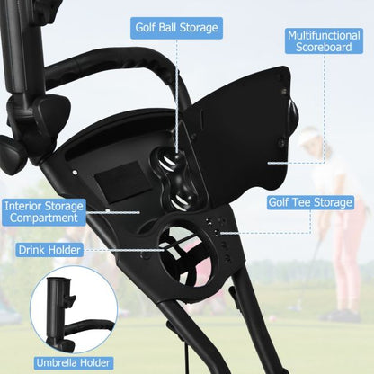3 Wheel Folding Golf Walking Push Cart