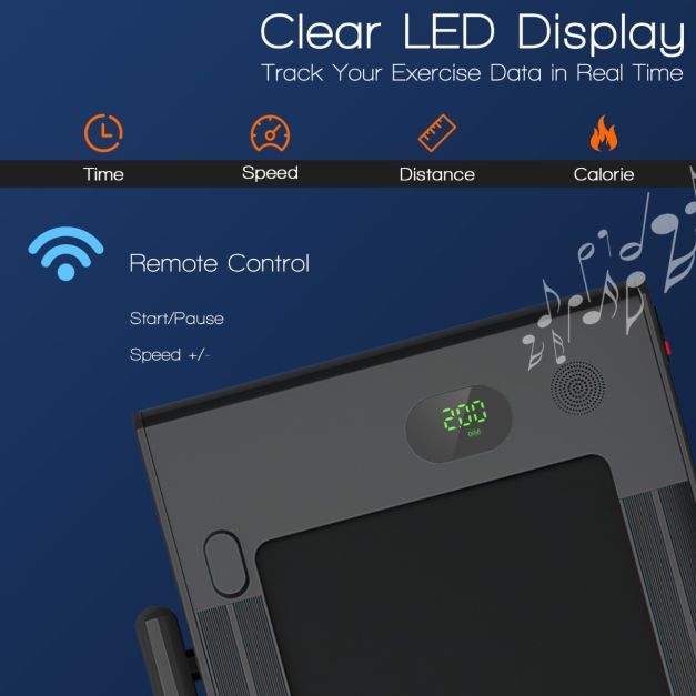3 in 1 Folding Treadmill with Smart App and LED Display