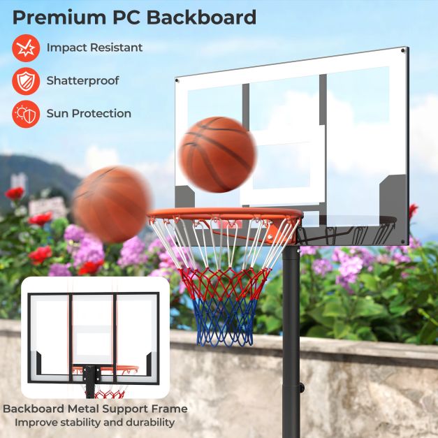 Kids Basketball Hoop Portable with Shatterproof PC Backboard