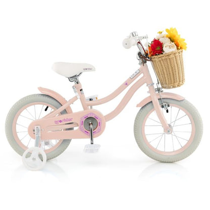 Kids Bike with Training Wheels and Adjustable Handlebar