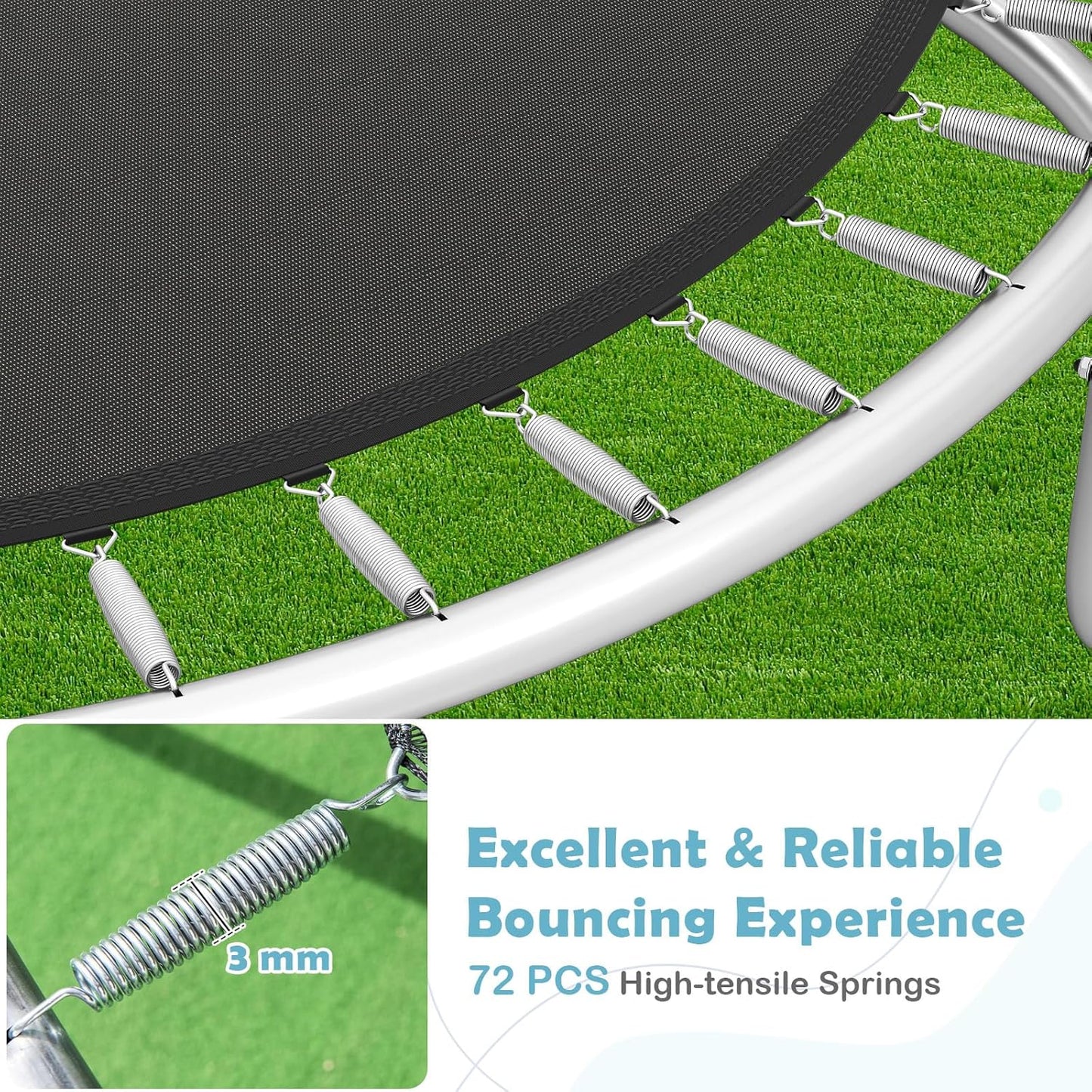Heavy-Duty Recreational Trampoline with Safety Enclosure Net