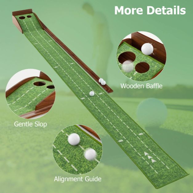 Indoor Golf Putting Mat with Automatic Ball Return System Outdoor