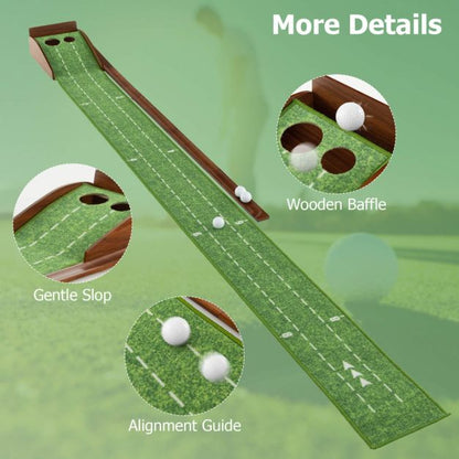 Indoor Golf Putting Mat with Automatic Ball Return System Outdoor
