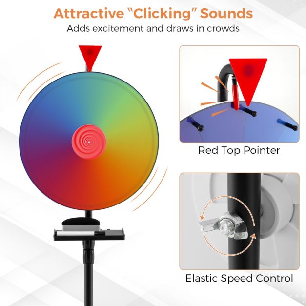 40cm Prize Wheel Height Adjustable with Folding Floor Stand