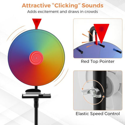 40cm Prize Wheel Height Adjustable with Folding Floor Stand