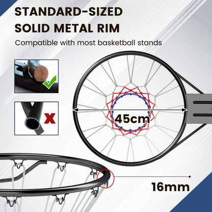 45 CM Basketball Rim Replacement Wall Mounted Basketball Hoop