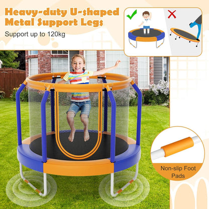 Mini Trampoline with Enclosure for Boys & Girls Age 3-6 Years Old
