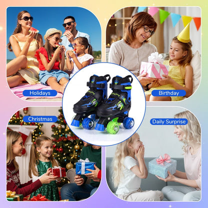 Adjustable Quad Skates for Toddler Beginners Ages 5-7