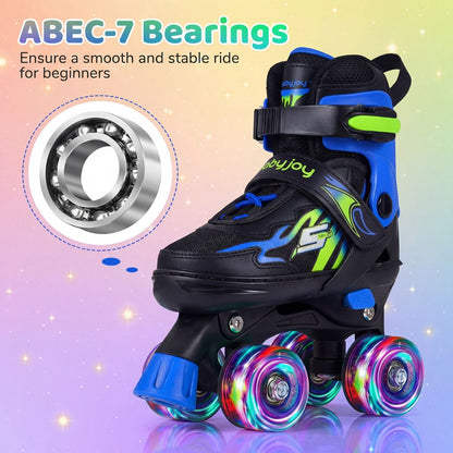 Adjustable Quad Skates for Toddler Beginners Ages 5-7