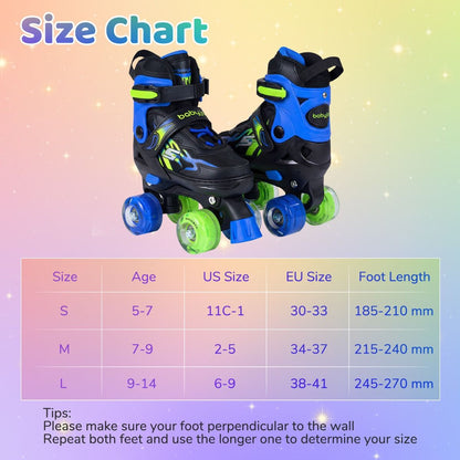 Adjustable Quad Skates for Toddler Beginners Ages 5-7