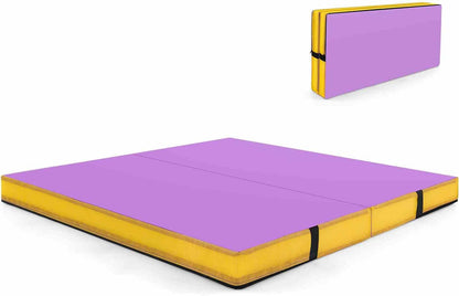 1.2m x 1.2m x 10cm Thick Bi-folding Gymnastics Tumbling Mat with PU Leather Cover
