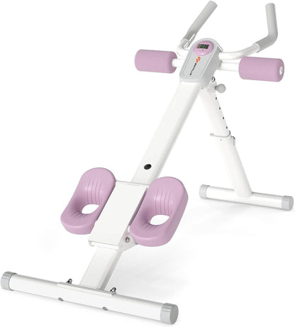 Ab Workout Machine with Elbow Support Knee Protection and LCD Monitor