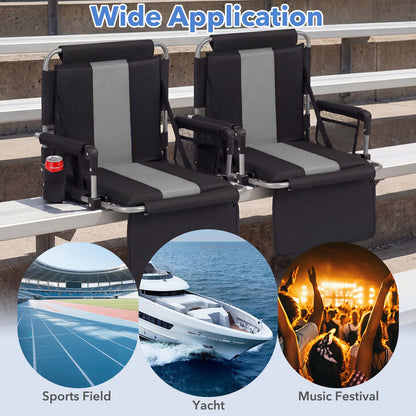 54 CM Foldable Stadium Seat with Back Support for Outdoor Sports Events