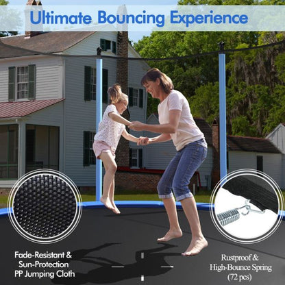 12 FT Outdoor Trampoline with Enclosure Net and Ladder