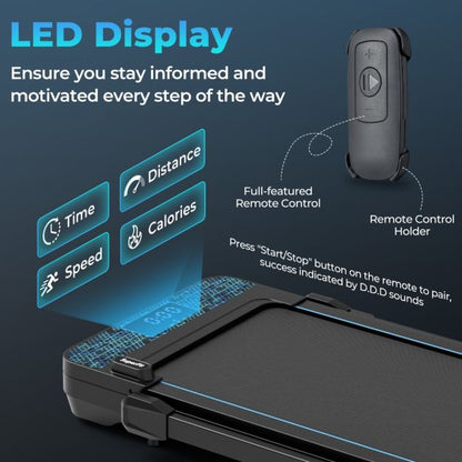 2 in 1 Folding Treadmill with Remote and APP Control and LED Display