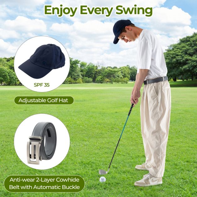 Golf Gift Set for Men with Golf Balls Golf Tees Golf Towel Golf Belt
