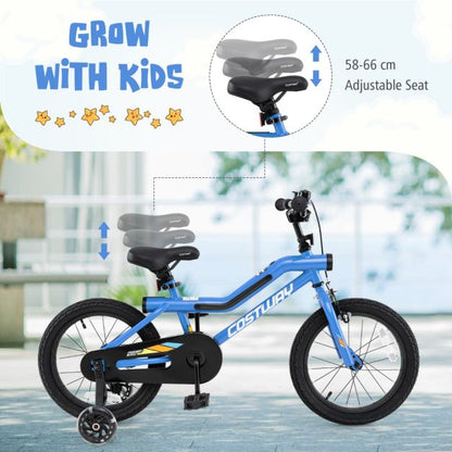 Kids Bike Carbon Steel LED Lighted Children Bicycle Adjustable
