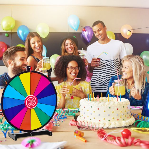 18" Tabletop Spinning Prize Wheel With Solid Metal Base for Party