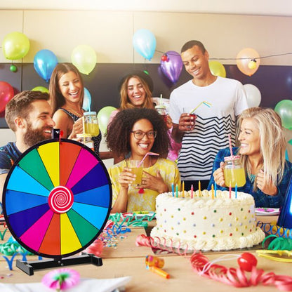 18" Tabletop Spinning Prize Wheel With Solid Metal Base for Party