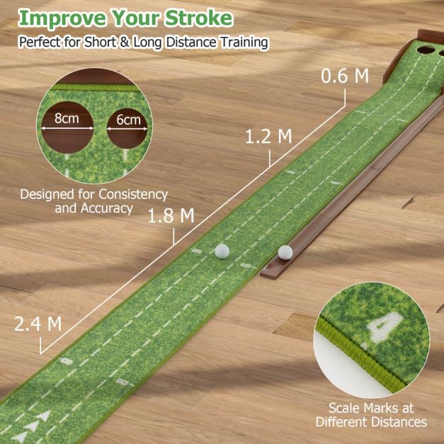 Indoor Golf Putting Mat with Automatic Ball Return System Outdoor