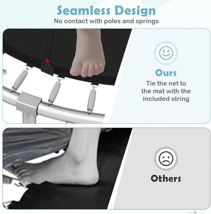 Heavy-Duty Recreational Trampoline with Safety Enclosure Net