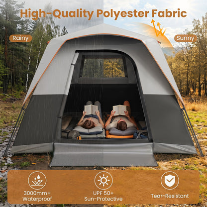 6-Person Outdoor Camping Tent Blackout Instant Cabin with Rainfly