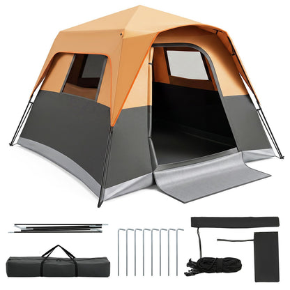 6-Person Outdoor Camping Tent Blackout Instant Cabin with Rainfly