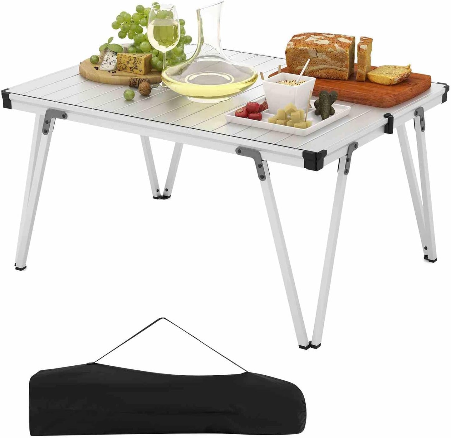 Folding Camping Table w/Storage Bag and Waterproof Desktop 80kg Load Capacity