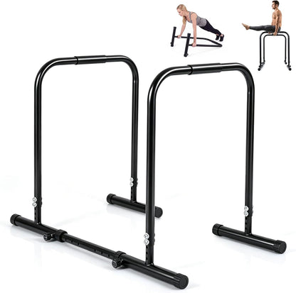 Adjustable Dip Bar, Heavy Duty Parallette Push Up Stand with 660 LBS Capacity