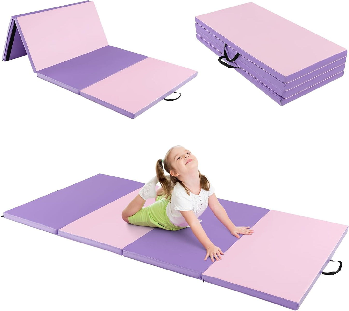 240 cm x 116 cm x 5 cm Folding Gymnastics Mat with Carry Handles
